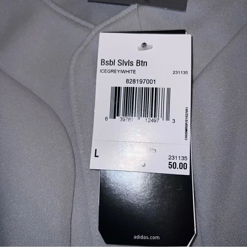Adidas ice gray baseball sleeveless size L